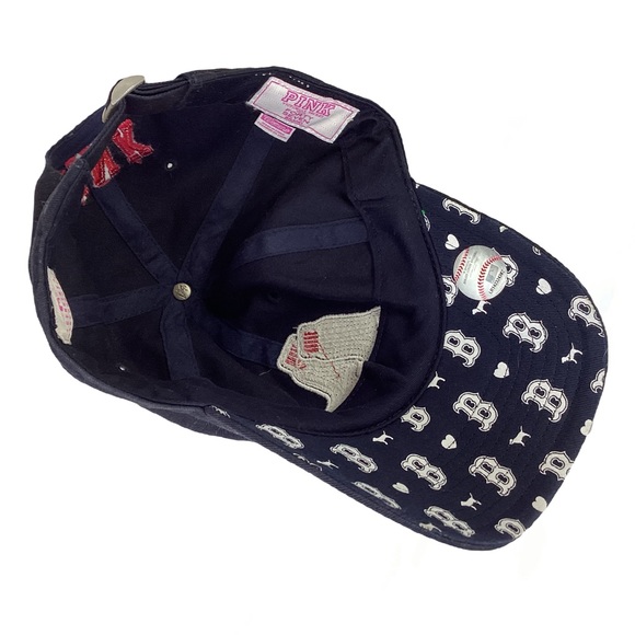 Pink by Victoria’s Secret Red Sox Sequined Adjustable Baseball cap Navy - Picture 3 of 3